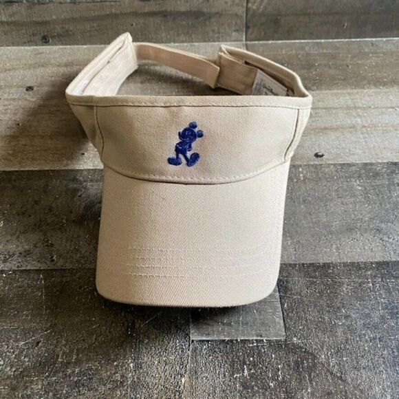 Mickey Mouse Walt Disney World Resort Silhouette Golf Sun Visor Khaki Tan - Picture 1 of 5
